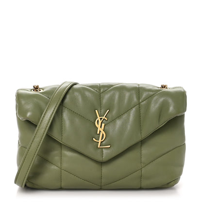 Saint Laurent Lambskin Quilted Toy Loulou Puffer Monogram Chain Satchel Light Pistache 1 of 11