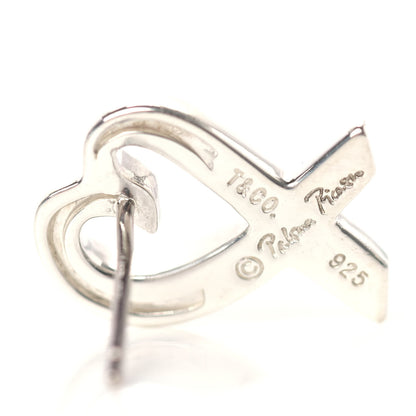Tiffany Sterling Silver Small Paloma Picasso Loving Heart Earrings 4 of 5