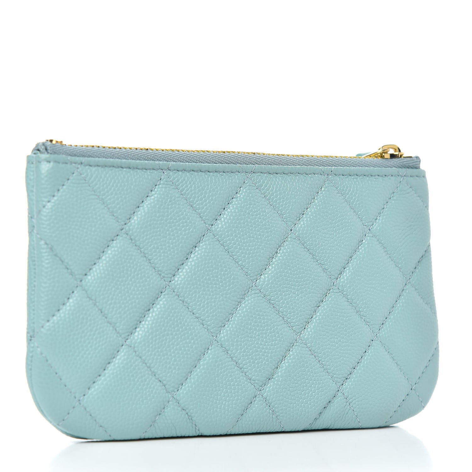 Chanel Caviar Quilted Small Cosmetic Case Light Blue 3 of 6