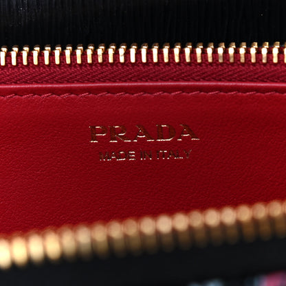Prada Vitello Move Love Print Metal Zip Around Wallet Black 6 of 6