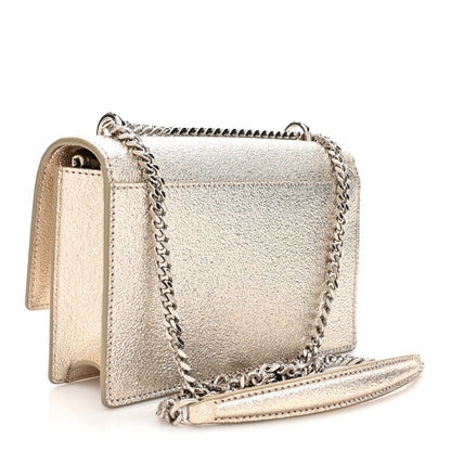 Saint Laurent Metallic Crackled Calfskin Monogram Sunset Chain Wallet Gold 3 of 11