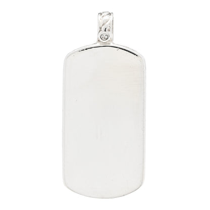 David Yurman Sterling Silver Pave Diamond Dog Tag Pendant 3 of 5