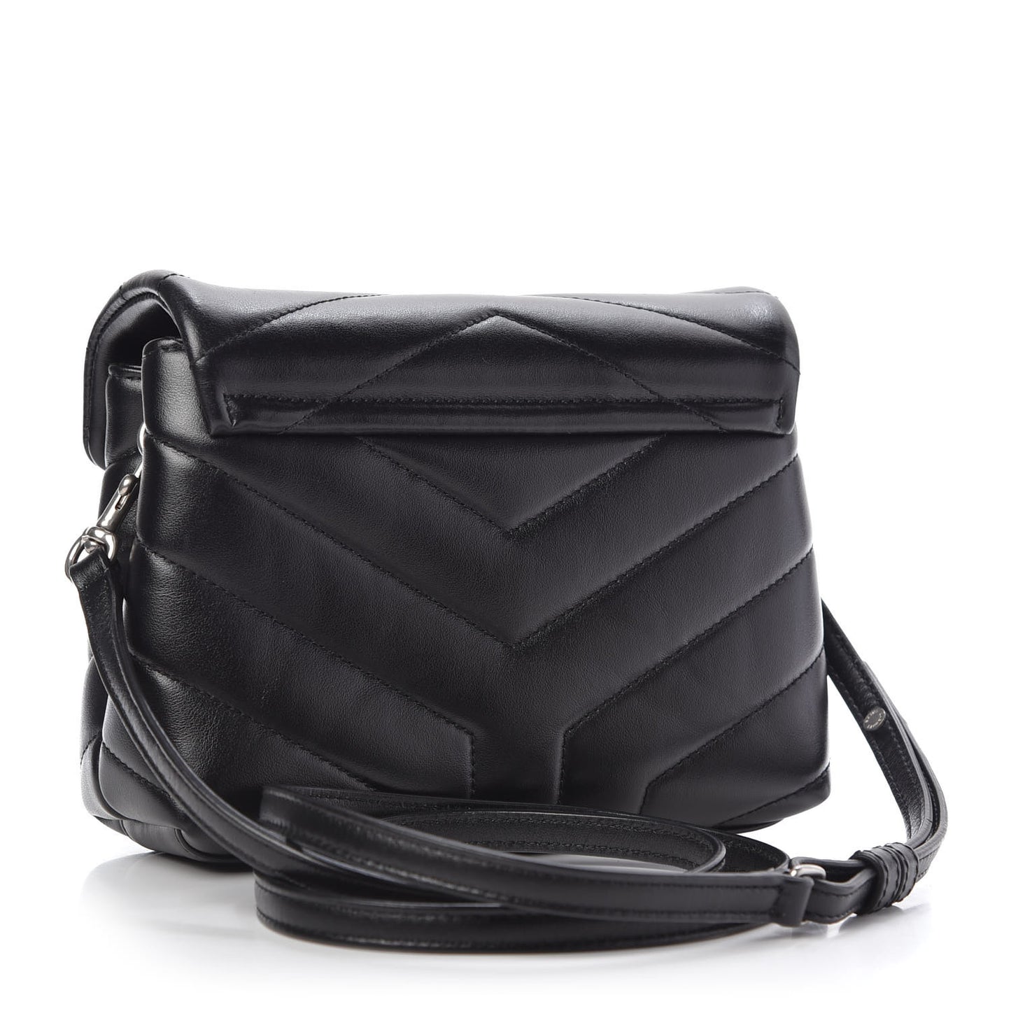 Calfskin Y Quilted Monogram Toy Loulou Crossbody Bag Black