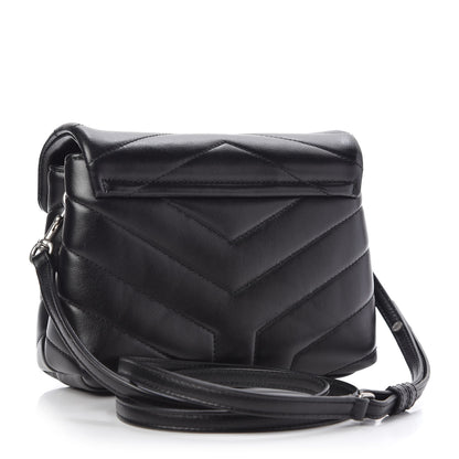 Saint Laurent Calfskin Y Quilted Monogram Toy Loulou Crossbody Bag Black 3 of 9