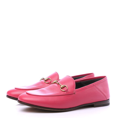 Gucci Lambskin Womens Brixton Horsebit Loafers 38 Hot Pink 3 of 9