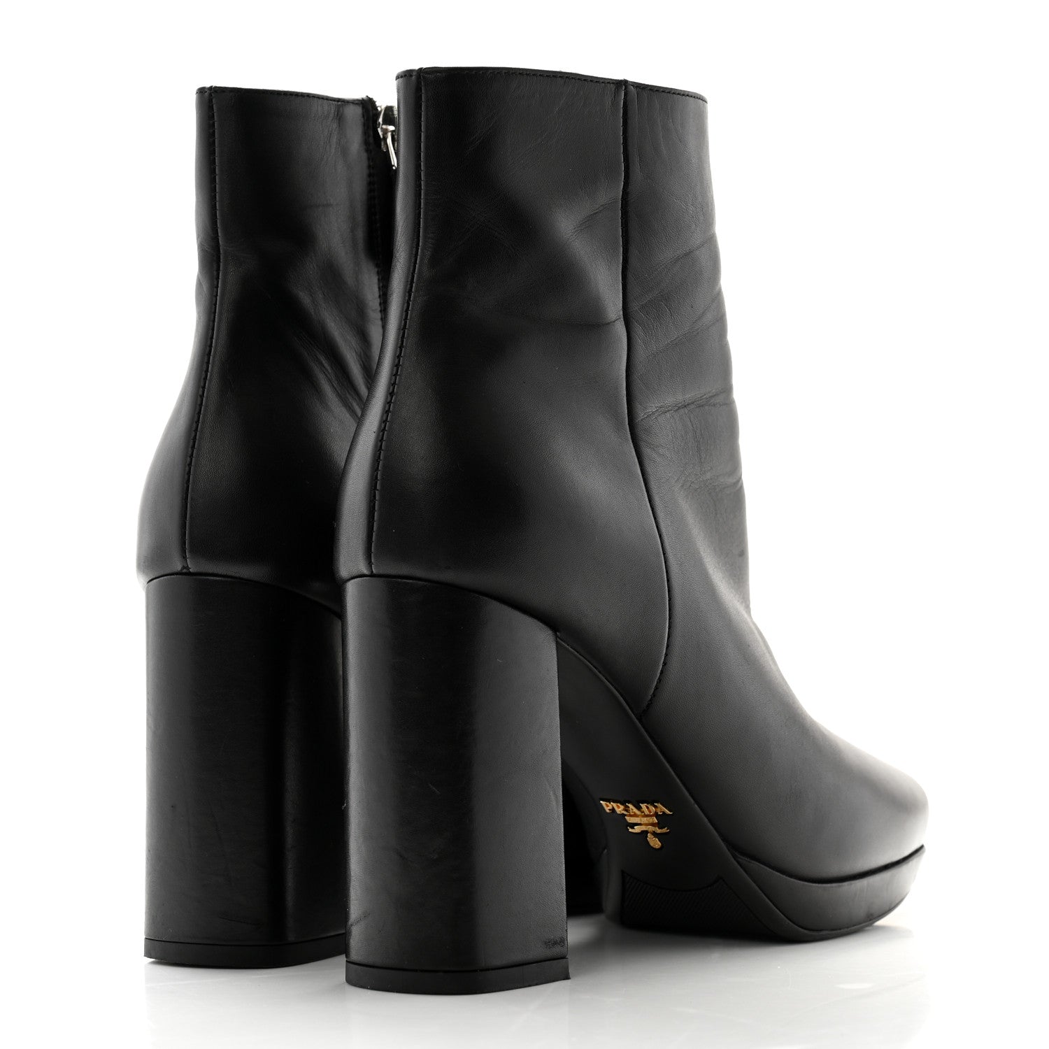 Prada Vitello 75mm Boots 37.5 Black 4 of 8