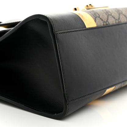 Gucci Calfskin GG Supreme Monogram Medium Padlock Shoulder Bag Black Gold 9 of 15