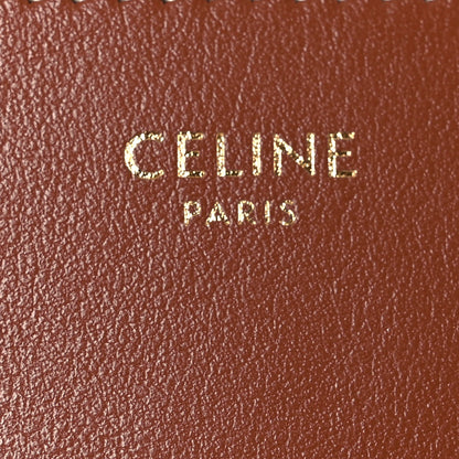 Celine Smooth Calfskin Cuir Triomphe Embroidered Folco Crossbody Bag Tan 6 of 10