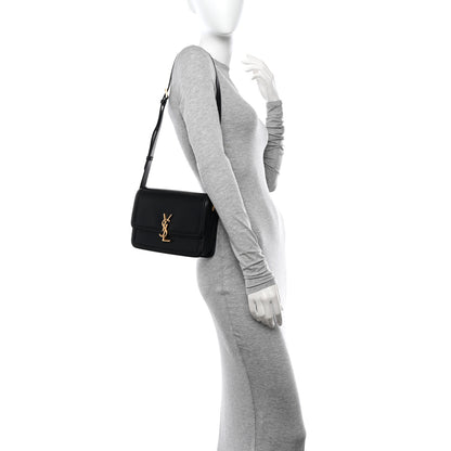 Saint Laurent Box Calfskin Monogram Medium Solferino Satchel Black 2 of 13