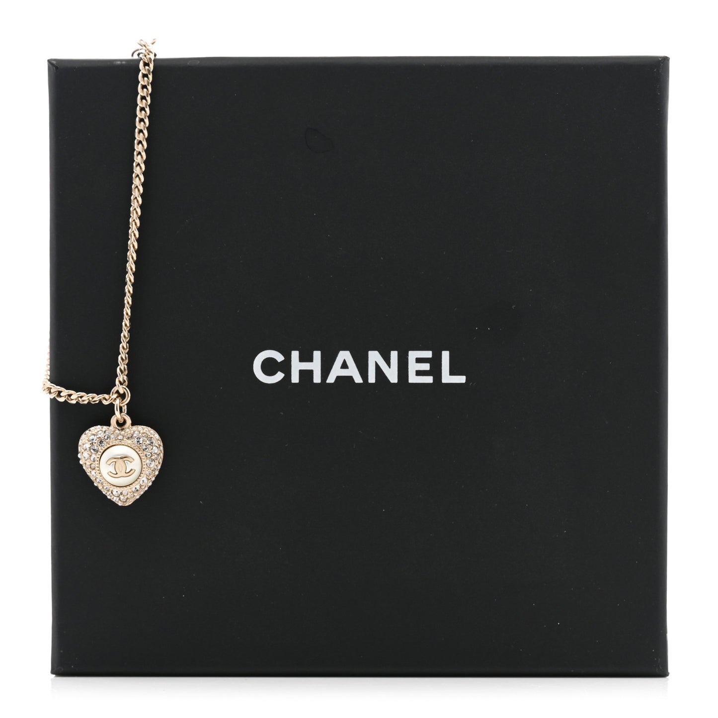 Crystal Pearl Chain Heart Bracelet Gold