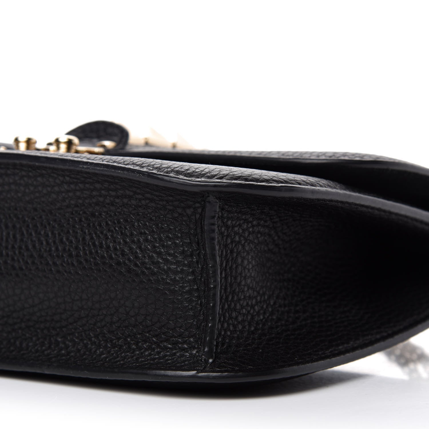 Valentino Garavani Pebbled Calfskin Medium Glam Lock Rockstud Flap Black 8 of 10