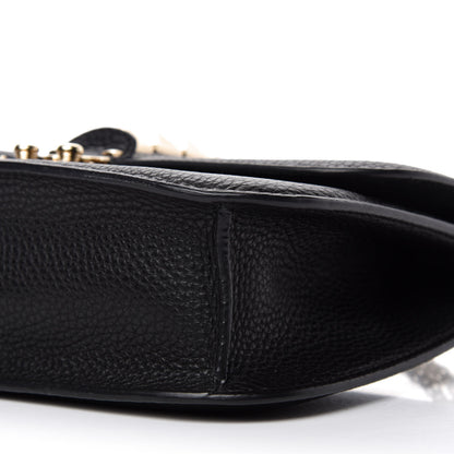 Valentino Garavani Pebbled Calfskin Medium Glam Lock Rockstud Flap Black 8 of 10