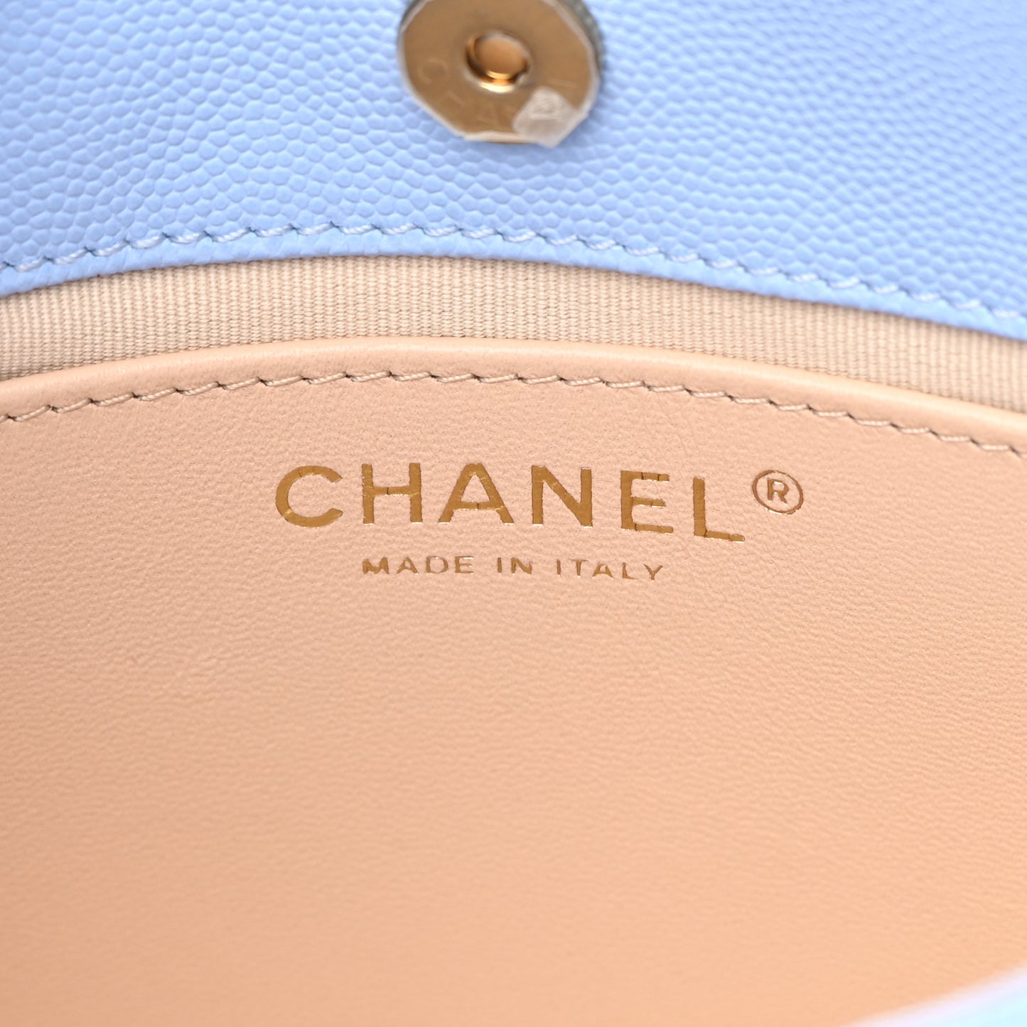 Caviar Quilted Small Wavy CC Hobo Light Blue