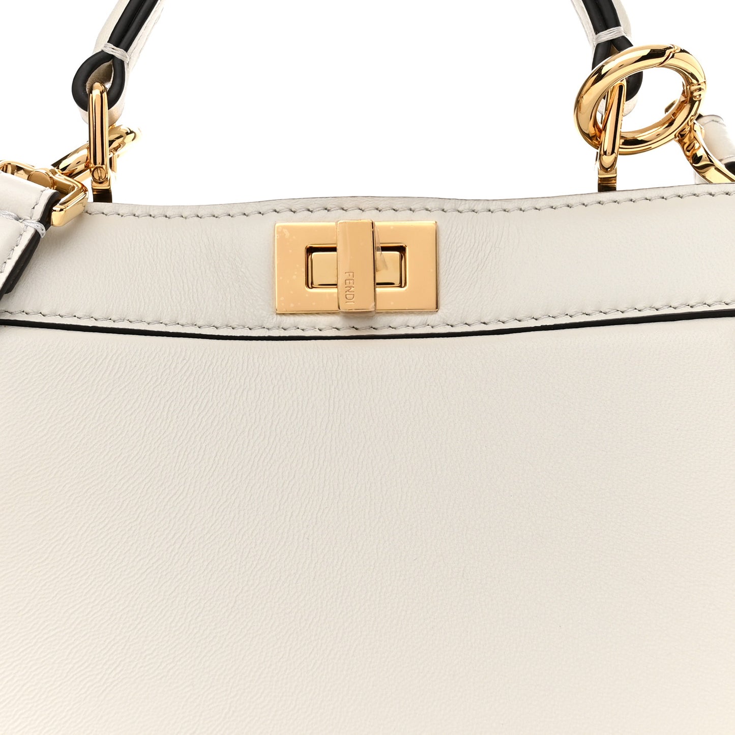 Shiny Nappa Petite Peekaboo I SEE U Satchel White