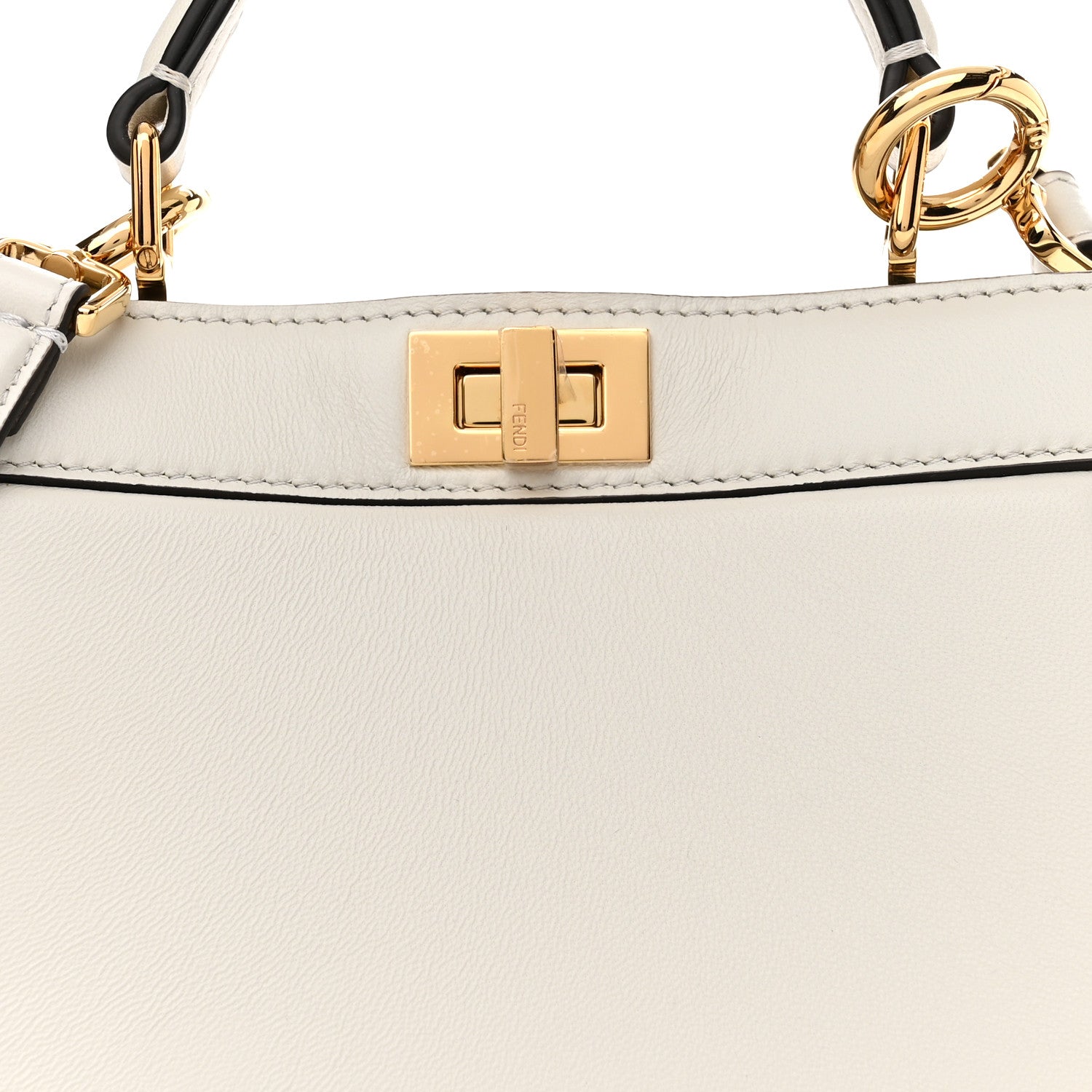 Fendi Shiny Nappa Petite Peekaboo I SEE U Satchel White 8 of 11