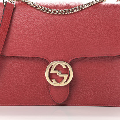 Gucci Dollar Calfskin Interlocking G Shoulder Bag Red 8 of 12