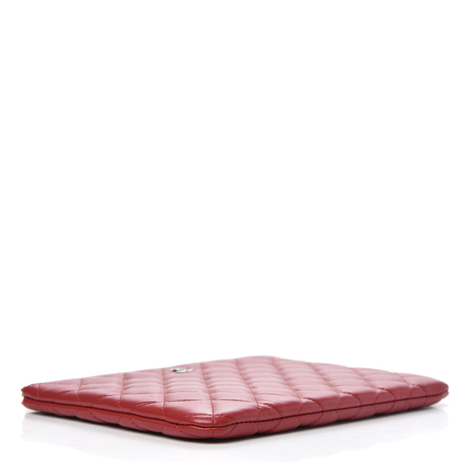 Chanel Lambskin Quilted Medium Cosmetic Case Red 4 of 7