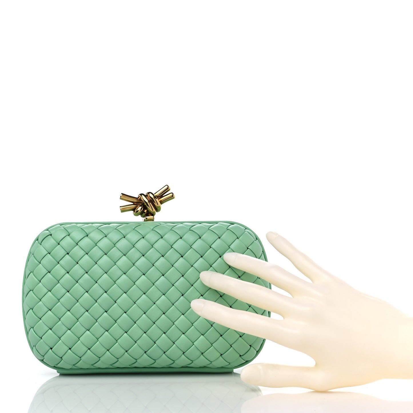 Nappa Intrecciato Knot Clutch Siren