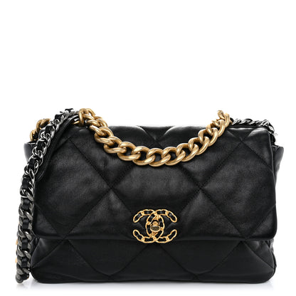 Chanel Lambskin Quilted Large Chanel 19 Flap Black 1 of 10