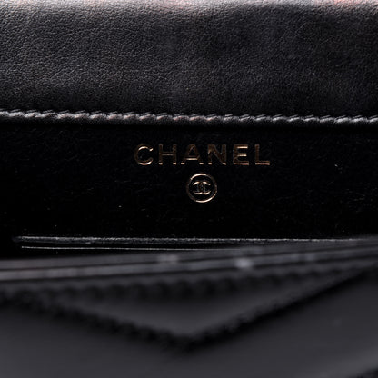 Chanel Calfskin Chevron Quilted Medal Mini Clutch With Chain Black 6 of 17