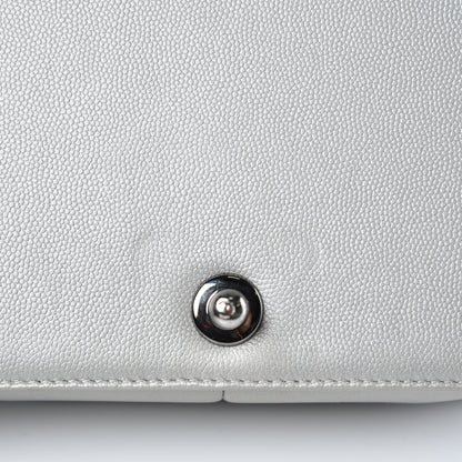 Chanel Metallic Caviar Quilted Medium Boy Flap Silver 14 of 15
