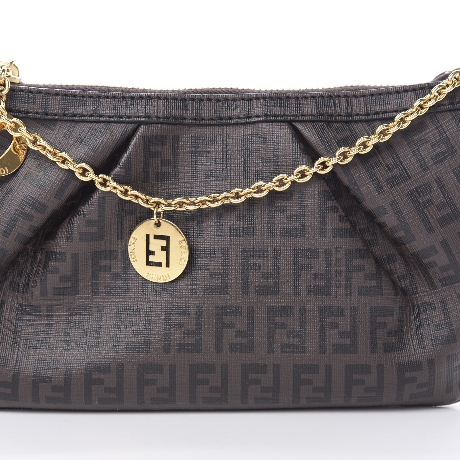 Fendi Zucchino Spalmati Forever Pochette Moro Black 8 of 10