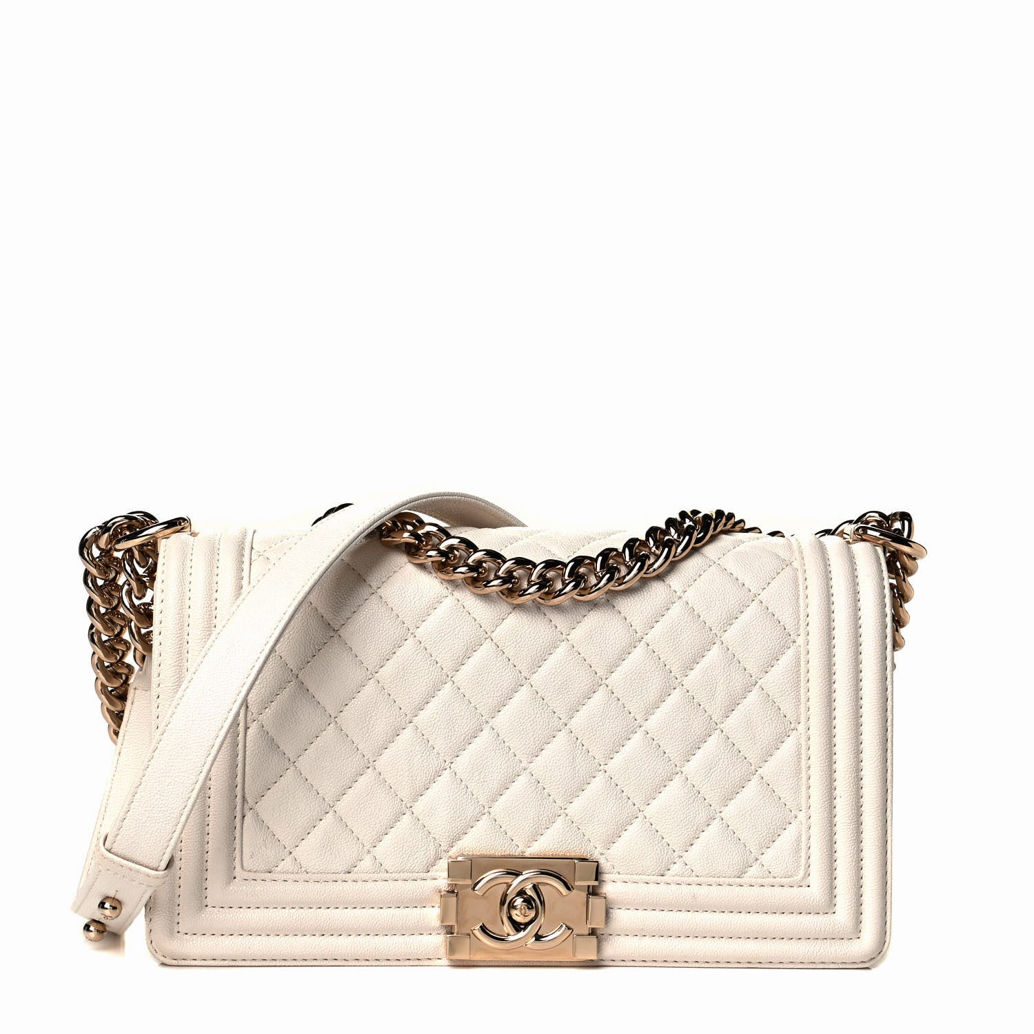 Chanel Calfskin Quilted Medium Boy Flap White 1 of 6