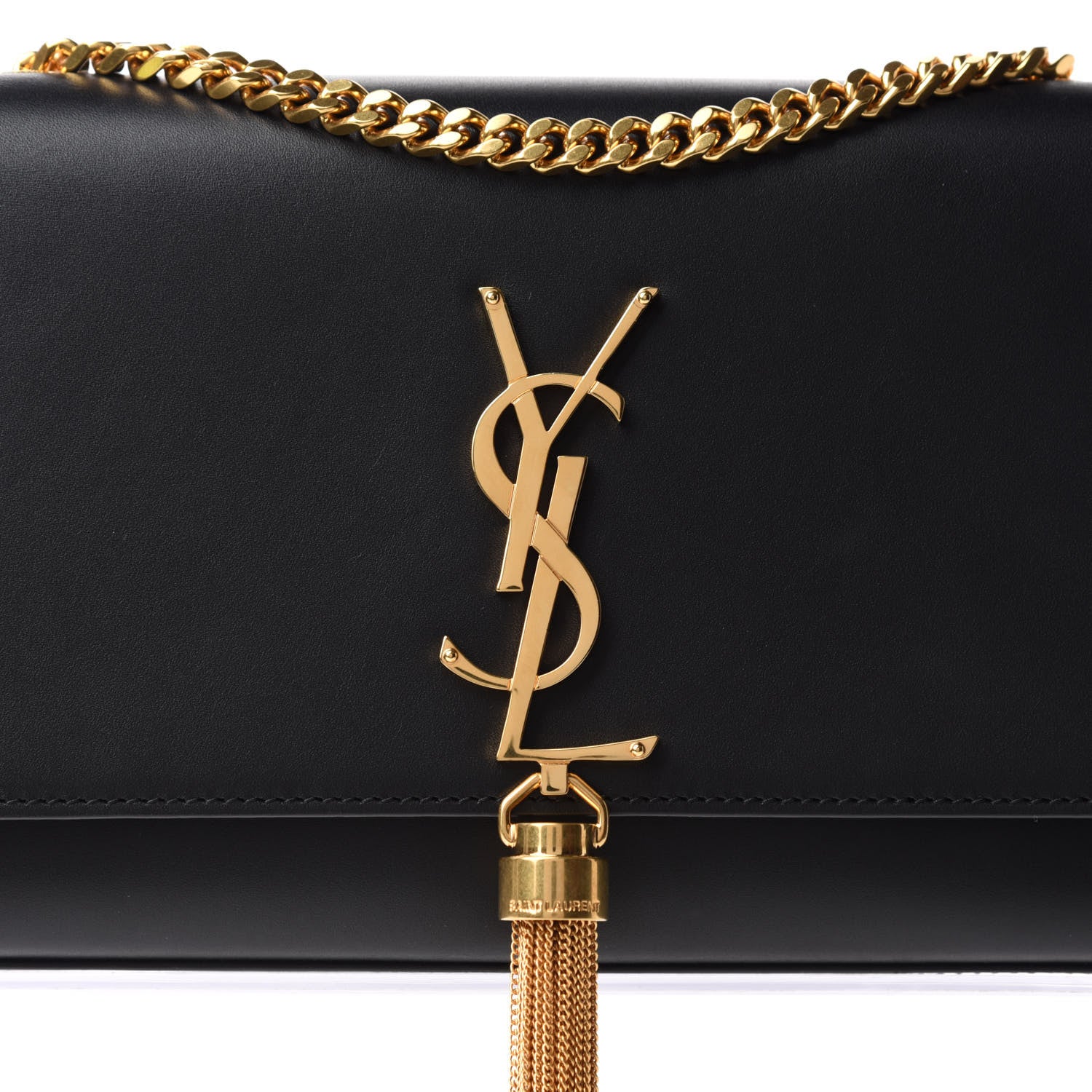 Saint Laurent Smooth Calfskin Small Classic Monogram Kate Tassel Satchel Black 12 of 12