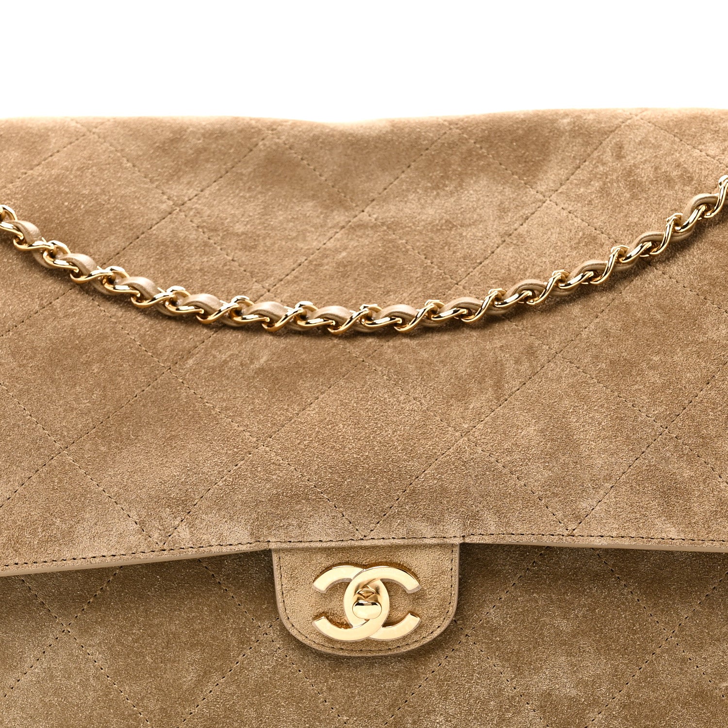Chanel Suede Calfskin Souplissimo Maxi Flap Dark Beige 8 of 11