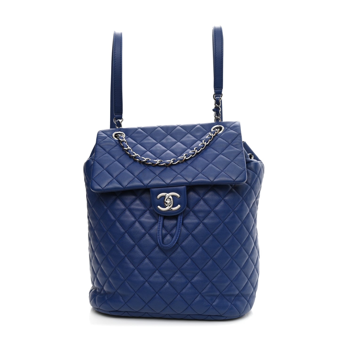 Lambskin Quilted Large Urban Spirit Backpack Blue