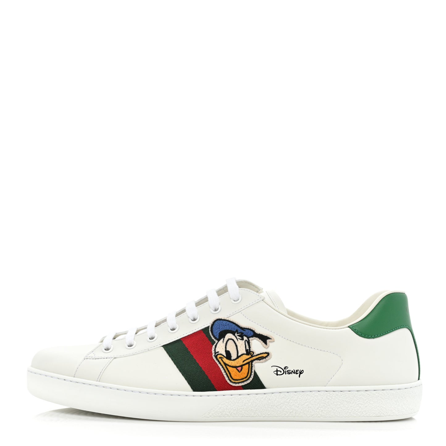 X DISNEY Calfskin Miro Soft Web Donald Duck Mens Ace Sneakers 14.5 White New Shamarock