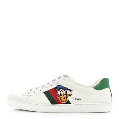 Gucci X DISNEY Calfskin Miro Soft Web Donald Duck Mens Ace Sneakers 14.5 White New Shamarock 1 of 9