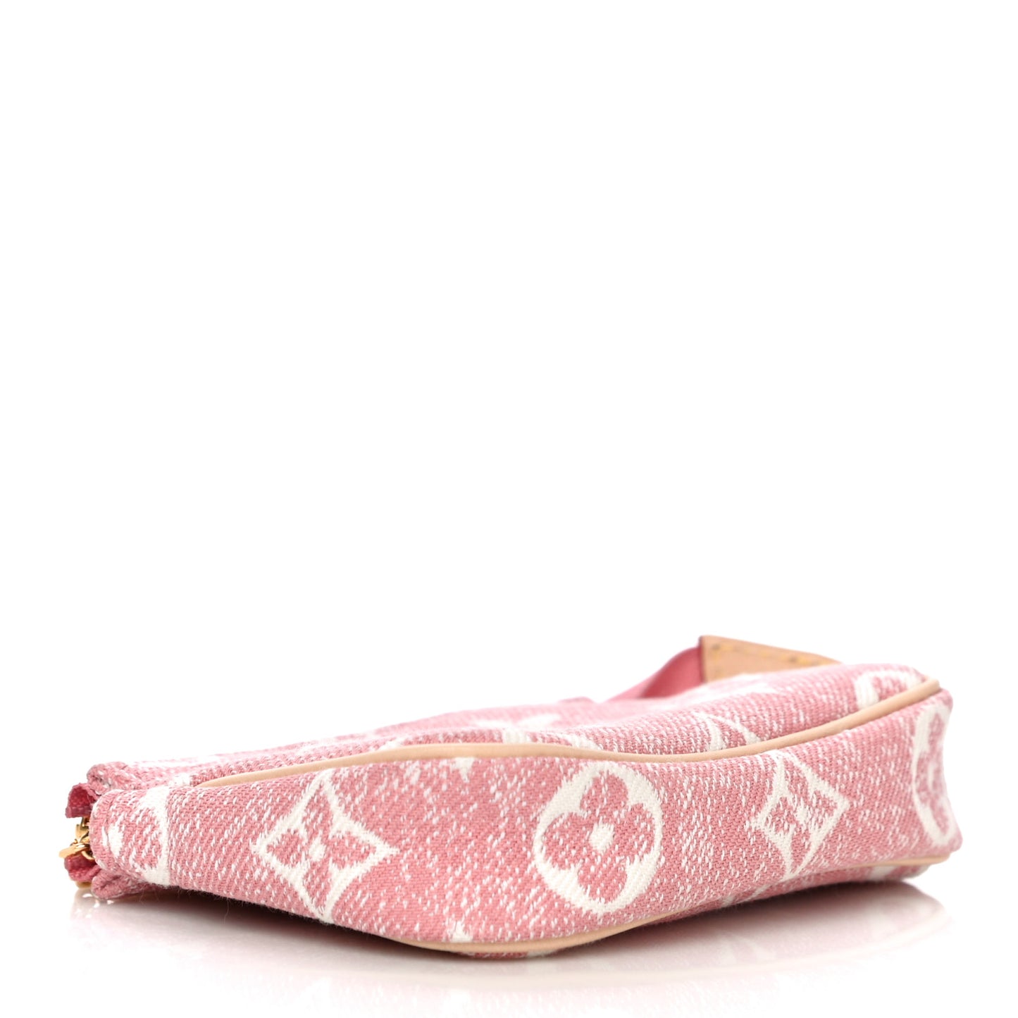 Denim Jacquard Monogram Micro Pochette Accessories Rose