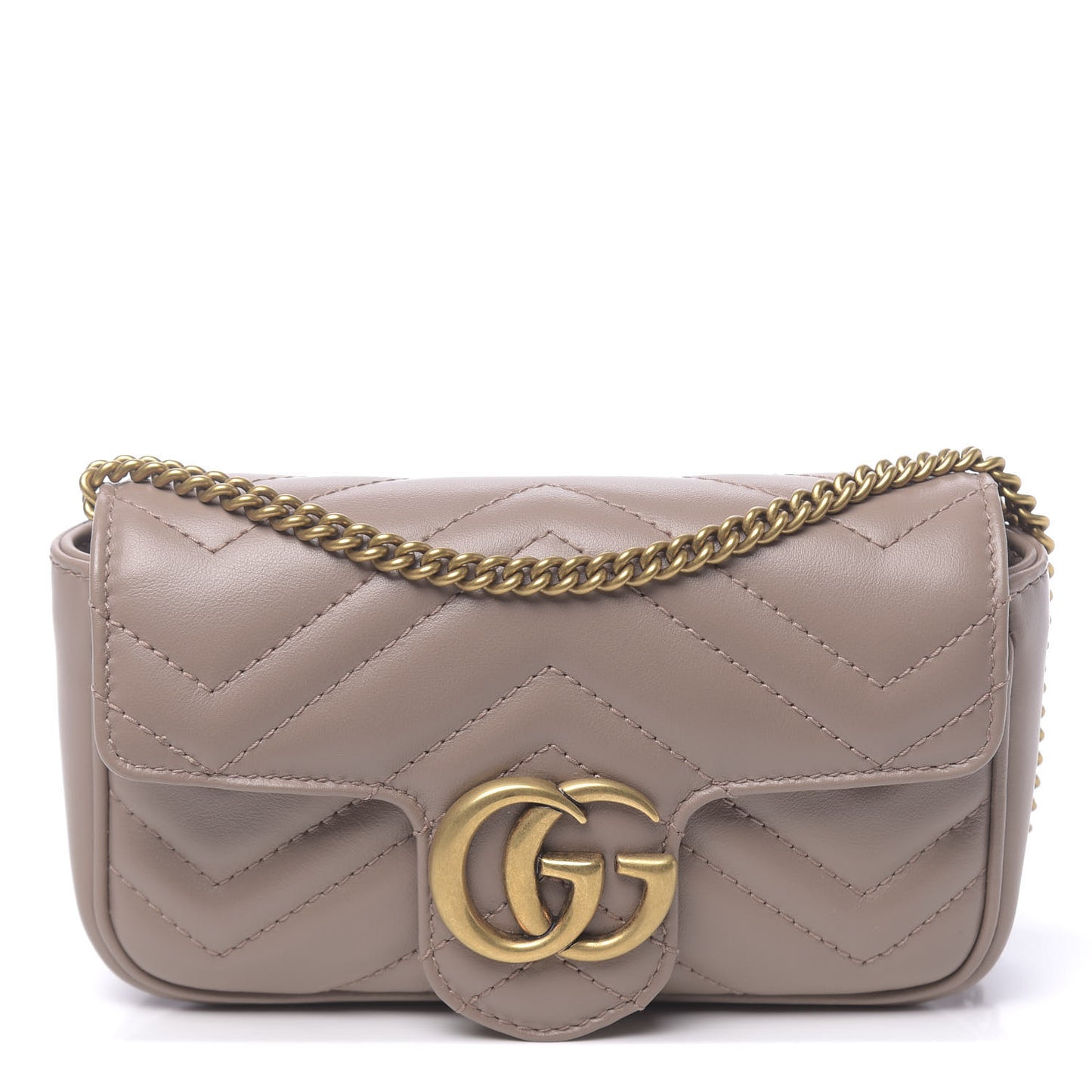 Calfskin Matelasse Super Mini GG Marmont Shoulder Bag Porcelain Rose