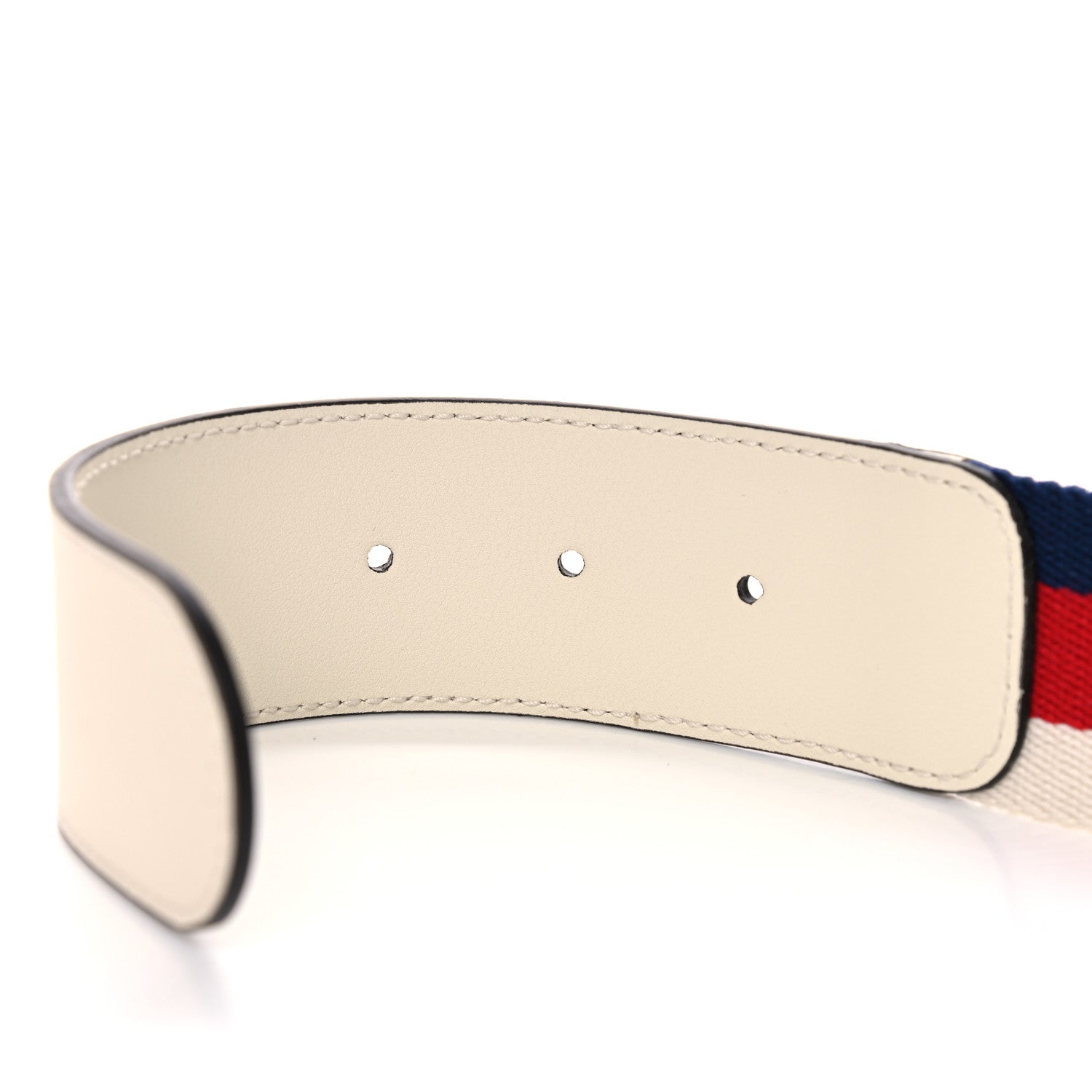 Gucci Nylon Calfskin Sylvie Web Double G 40mm Belt 90 36 Mystic White Hibiscus Red Maritime 4 of 5