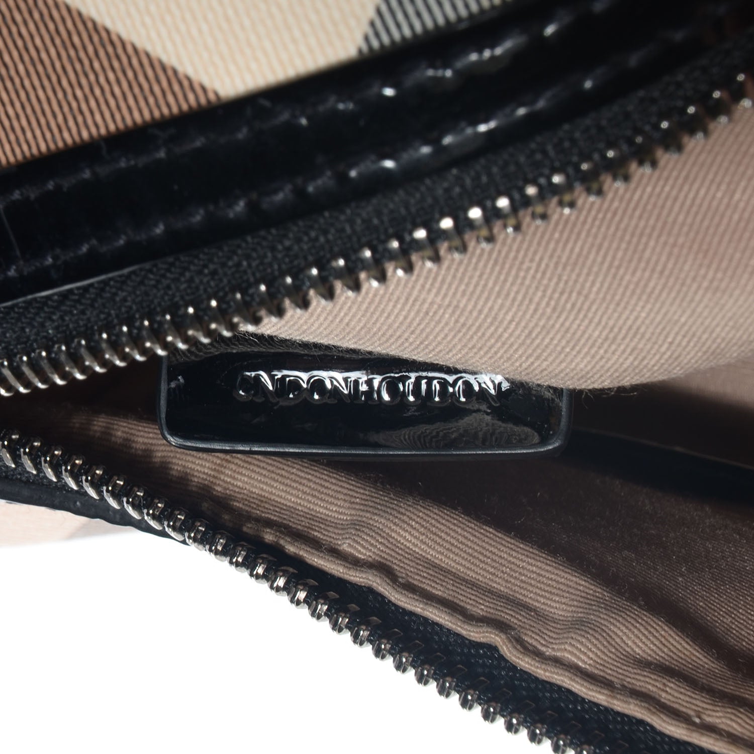 Burberry Nova Check Patent Small Chester Bowling Bag Black 9 of 14