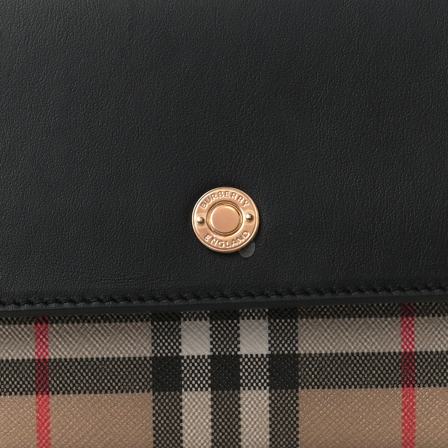 Burberry Calfskin Vintage Check New Hampshire Bag Black 10 of 12