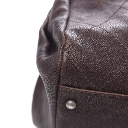 Chanel Caviar Quilted Bowler Tote Brown 9 of 17