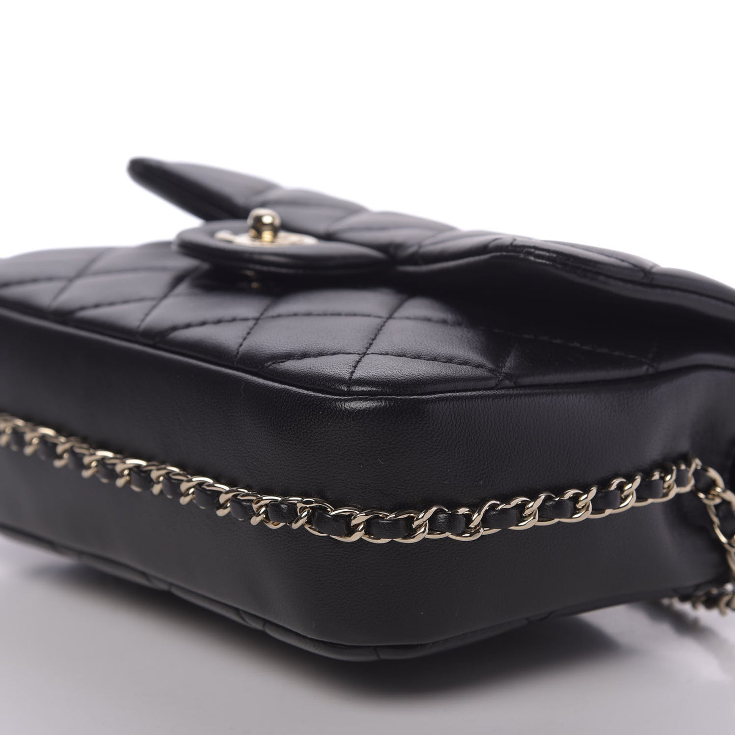 Lambskin Quilted Small My Precious Flap Black