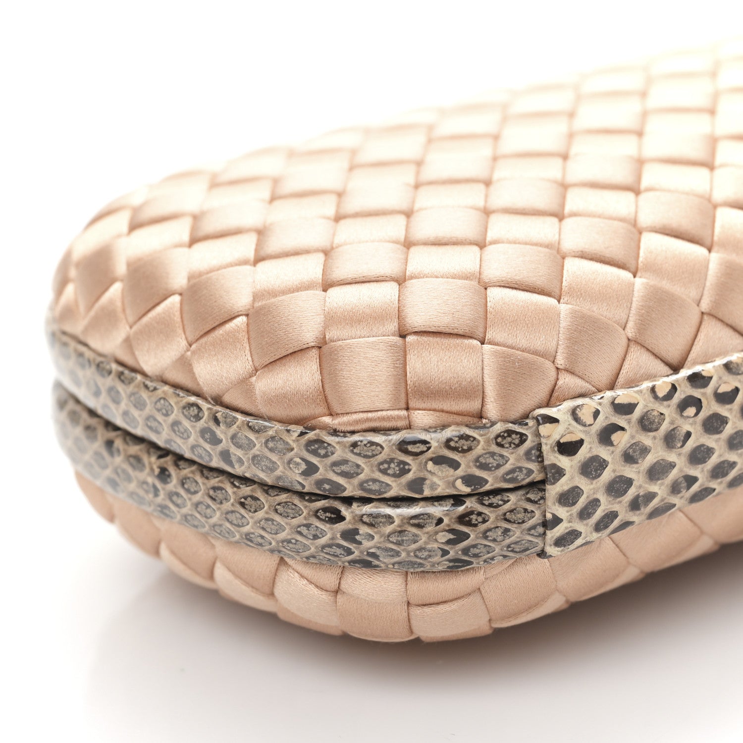 Bottega Veneta Satin Intreccio Impero Ayers Knot Clutch Flamingo 7 of 8