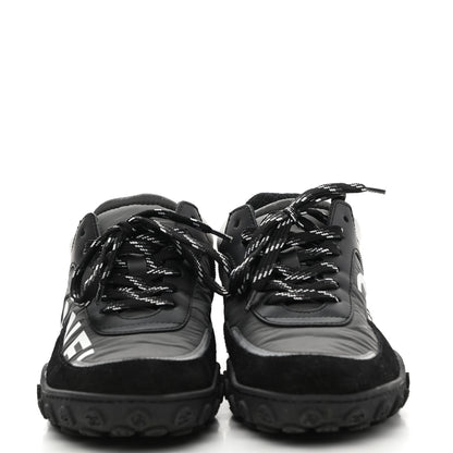 Chanel Nylon Calfskin Suede Womens CC Sneakers 37 Black Grey White 2 of 9