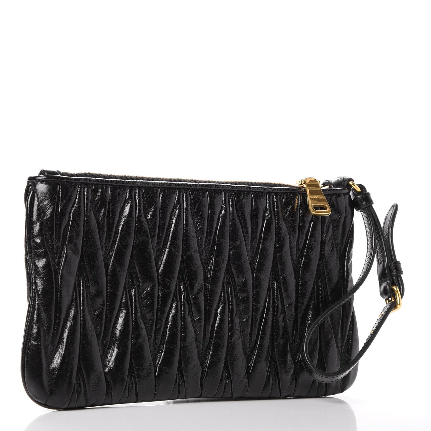 Nappa Lux Matelasse Wristlet Black