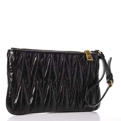 Miu Miu Nappa Lux Matelasse Wristlet Black 3 of 10