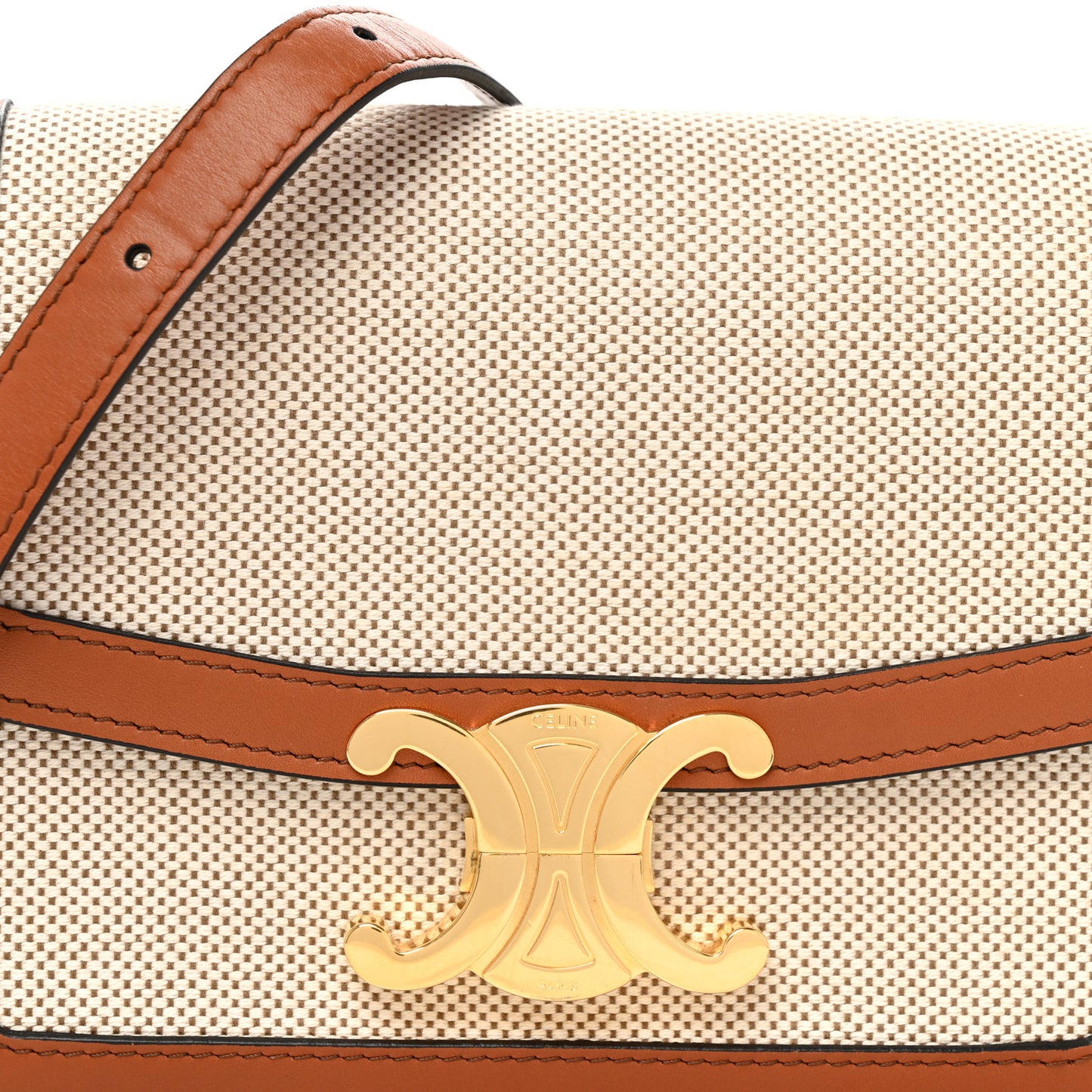 Textile Natural Calfskin Teen Triomphe White Tan