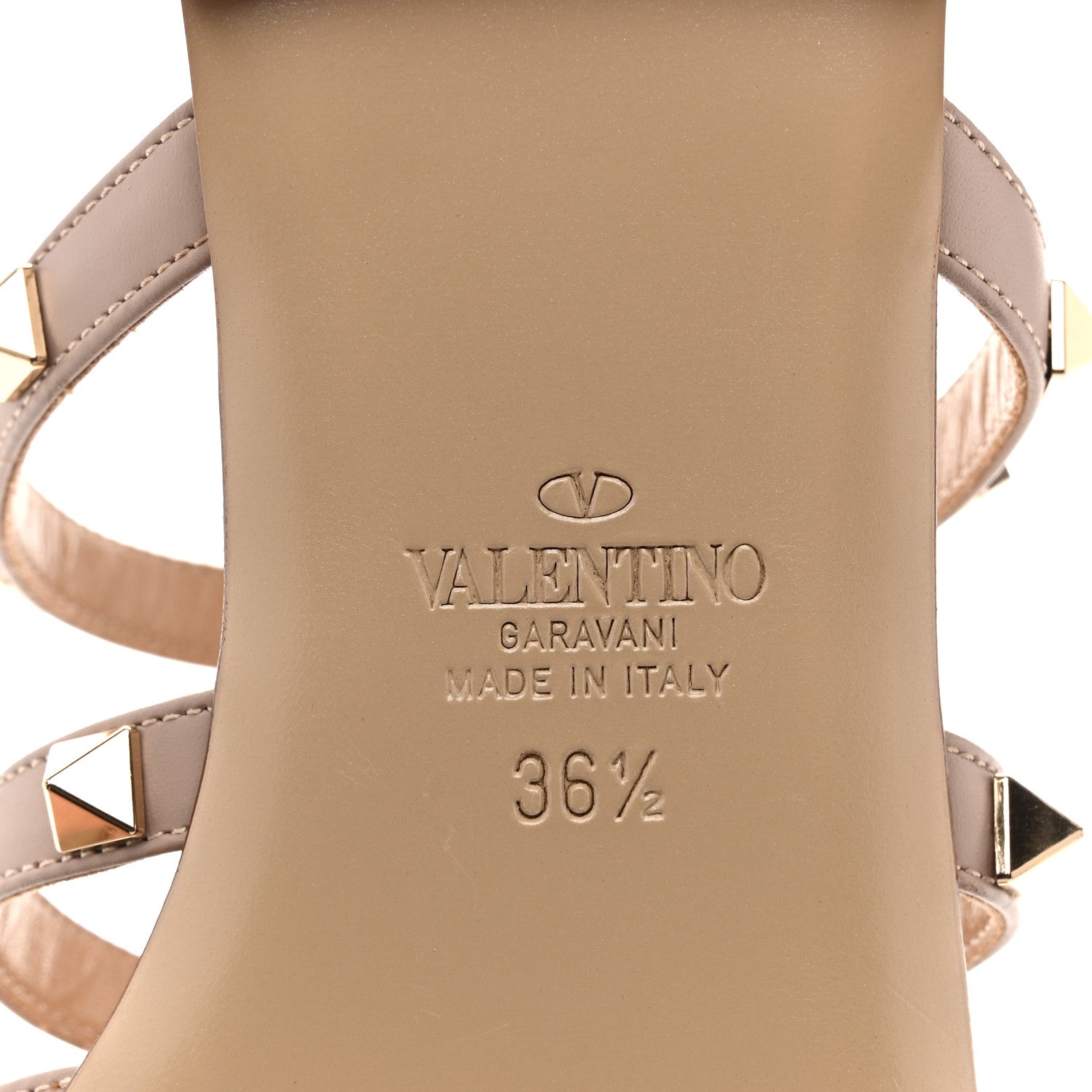 Valentino Garavani Pebbled Calfskin Rockstud Flat Cage Mules 36.5
