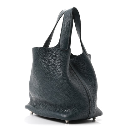 Hermes Taurillon Clemence Picotin Lock 18 PM Vert Cypress 3 of 10