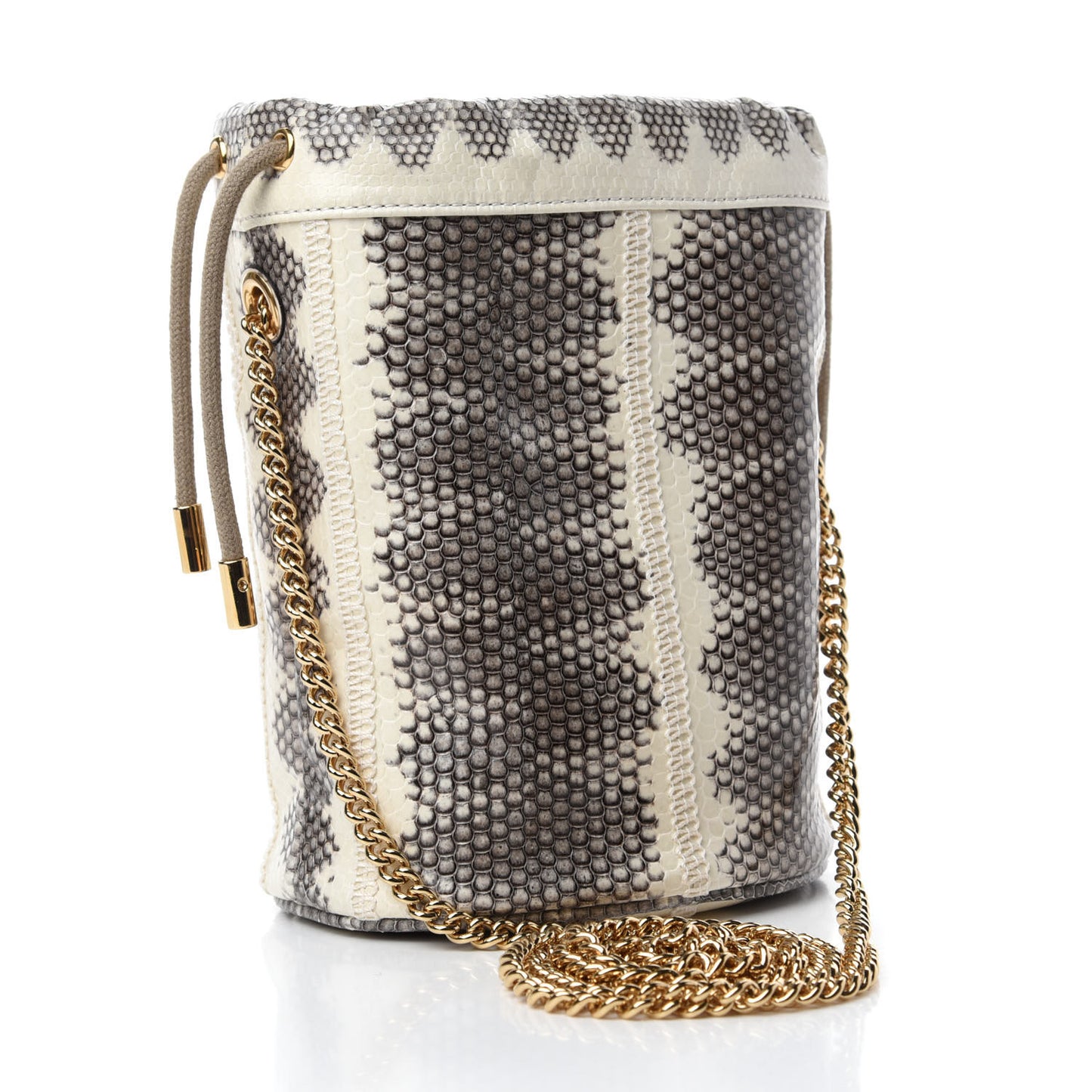 Snakeskin Mini Zumi Bucket Bag Grey