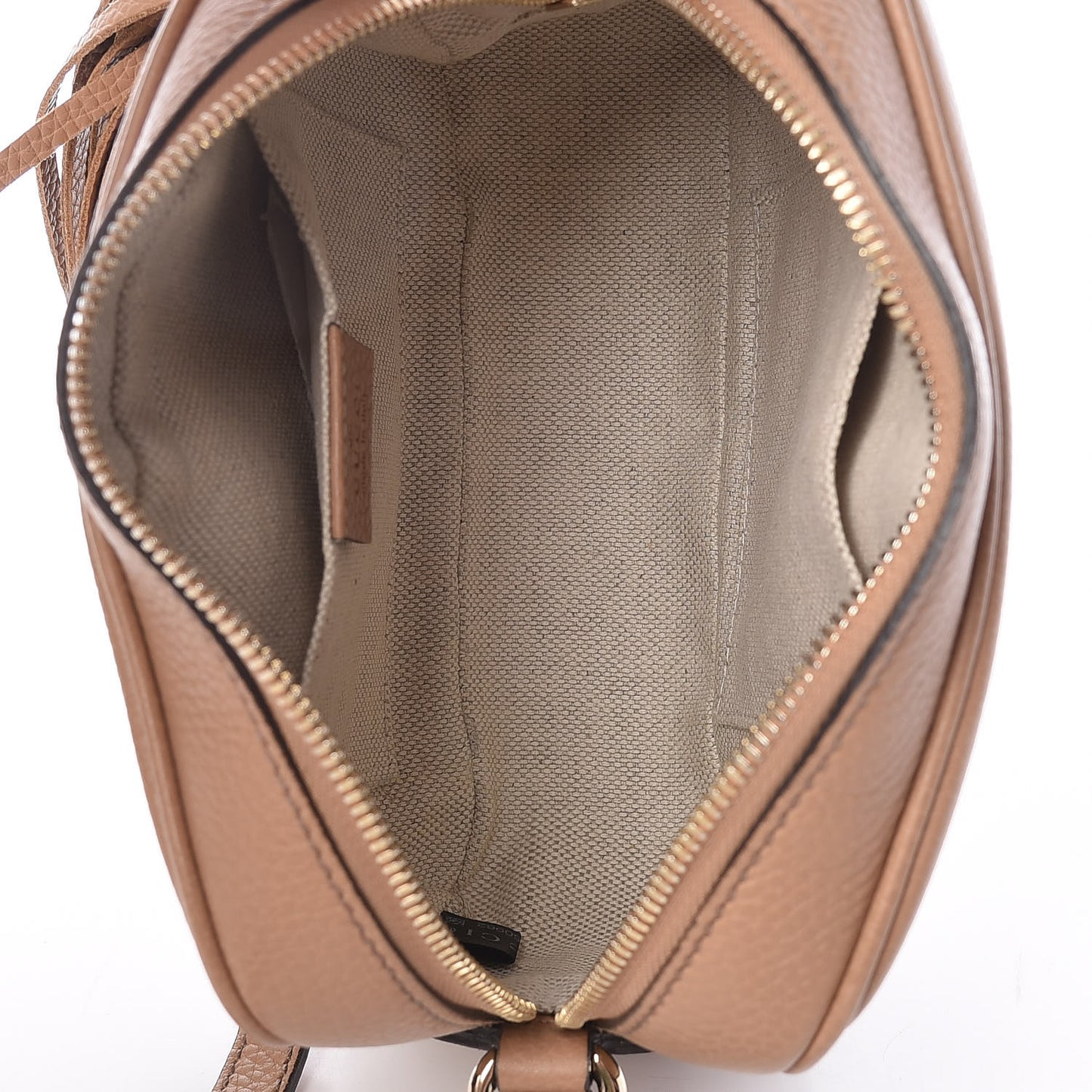 Pebbled Calfskin Small Soho Disco Bag Rose Beige
