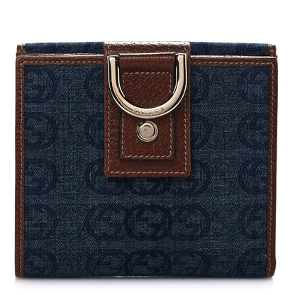 Gucci Denim Interlocking G Wallet Blue Tea Cuir 1 of 10