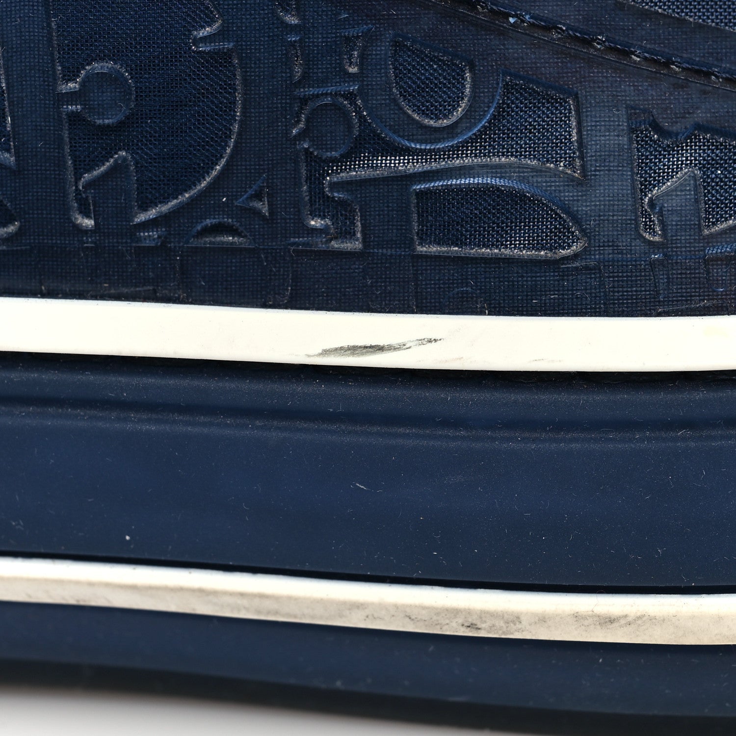 Christian Dior Transparent Canvas Raised Oblique Mens B23 High Top Sneakers 43 Blue 9 of 10